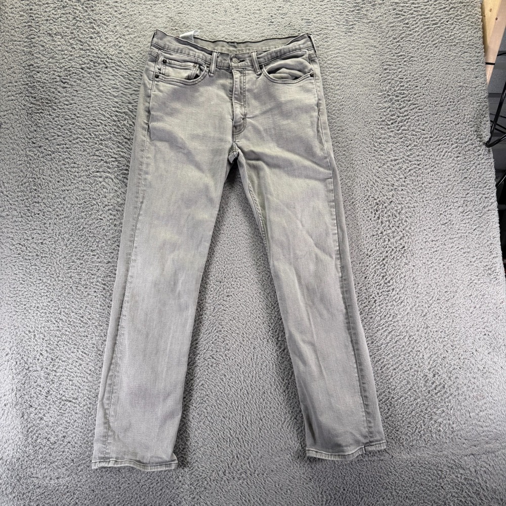 Levi's 514 Jeans Mens 34x32 Gray Cotton Denim Straight Travel Streetwear Stretch
